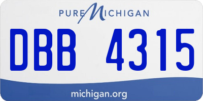 MI license plate DBB4315