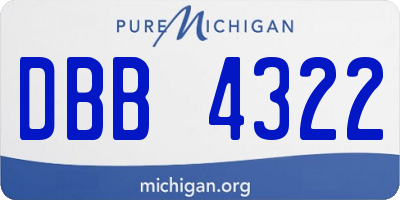 MI license plate DBB4322