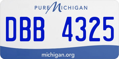 MI license plate DBB4325