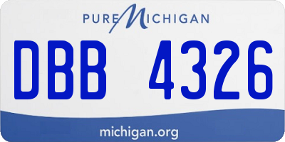 MI license plate DBB4326