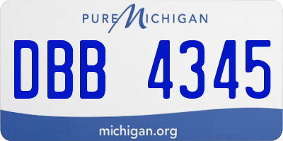 MI license plate DBB4345