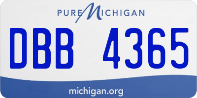 MI license plate DBB4365