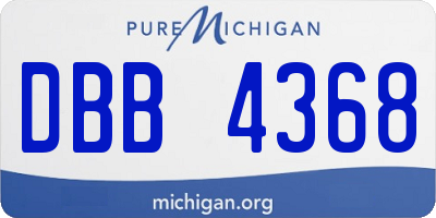 MI license plate DBB4368