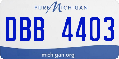 MI license plate DBB4403