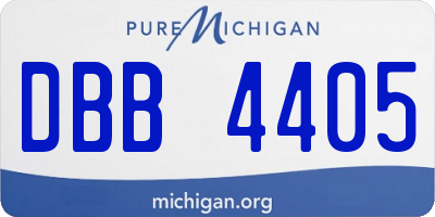 MI license plate DBB4405