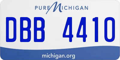 MI license plate DBB4410