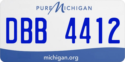 MI license plate DBB4412