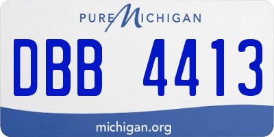 MI license plate DBB4413