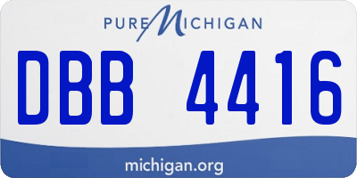 MI license plate DBB4416