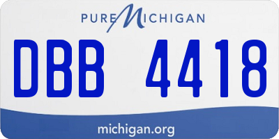 MI license plate DBB4418