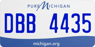 MI license plate DBB4435