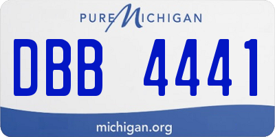 MI license plate DBB4441