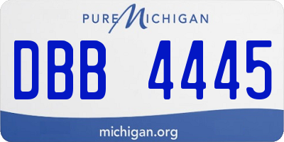 MI license plate DBB4445