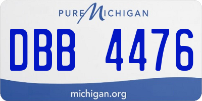 MI license plate DBB4476