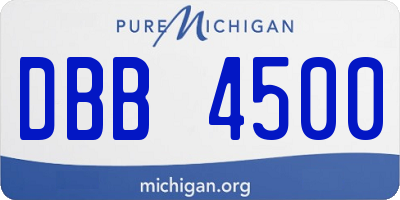 MI license plate DBB4500