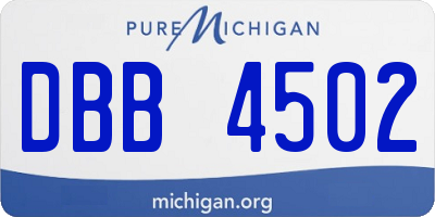 MI license plate DBB4502