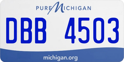 MI license plate DBB4503