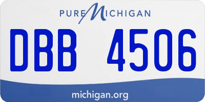 MI license plate DBB4506