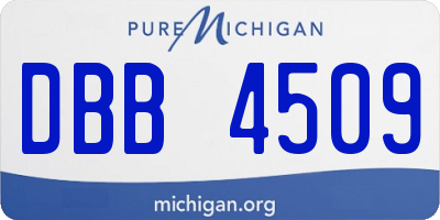 MI license plate DBB4509