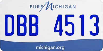 MI license plate DBB4513