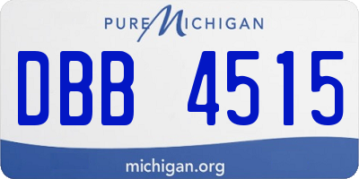 MI license plate DBB4515