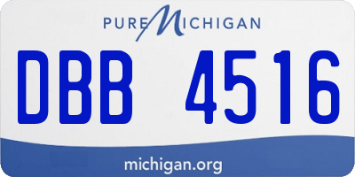 MI license plate DBB4516