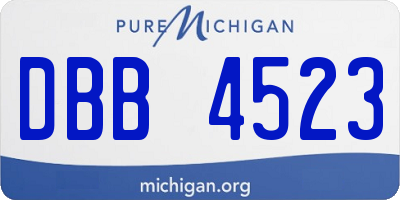MI license plate DBB4523