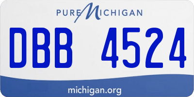 MI license plate DBB4524