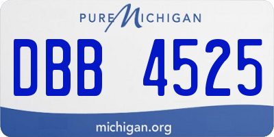 MI license plate DBB4525