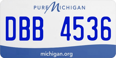 MI license plate DBB4536