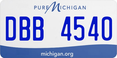 MI license plate DBB4540