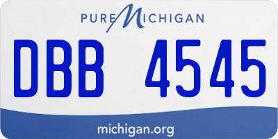 MI license plate DBB4545