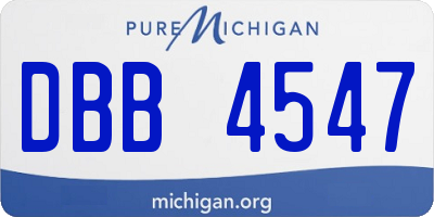 MI license plate DBB4547