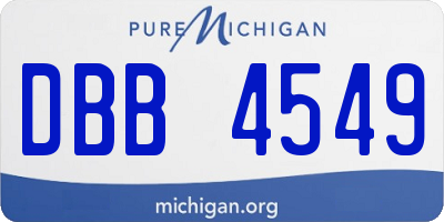 MI license plate DBB4549