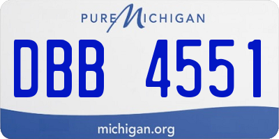 MI license plate DBB4551