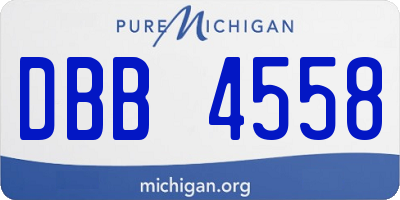 MI license plate DBB4558