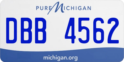 MI license plate DBB4562