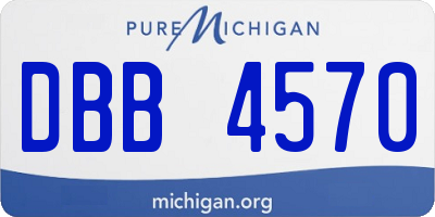 MI license plate DBB4570