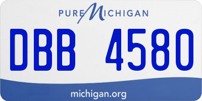 MI license plate DBB4580