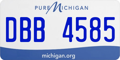 MI license plate DBB4585