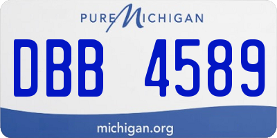MI license plate DBB4589