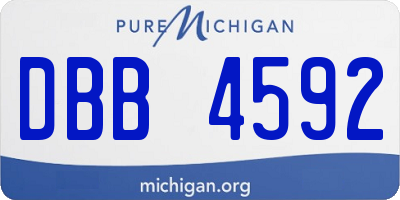 MI license plate DBB4592