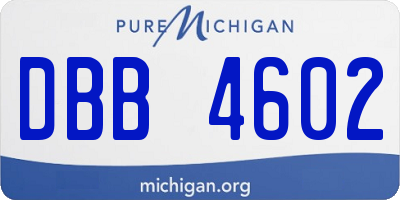 MI license plate DBB4602