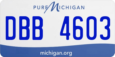 MI license plate DBB4603