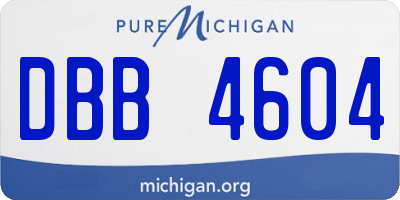 MI license plate DBB4604