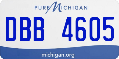 MI license plate DBB4605