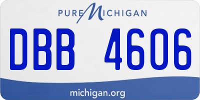 MI license plate DBB4606