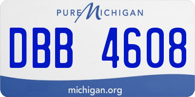 MI license plate DBB4608