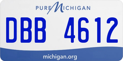 MI license plate DBB4612