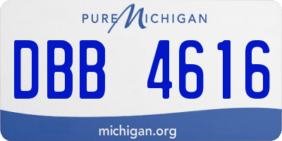 MI license plate DBB4616